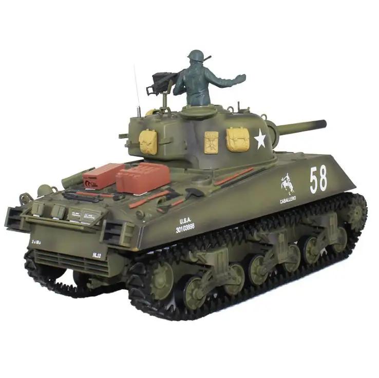 Radio Remote Control 1:16 Scale 2.4Ghz US M4A3 Sherman Tank RC Airsoft Battle Tank Smoke & Sound (Metal Gear & tracks)