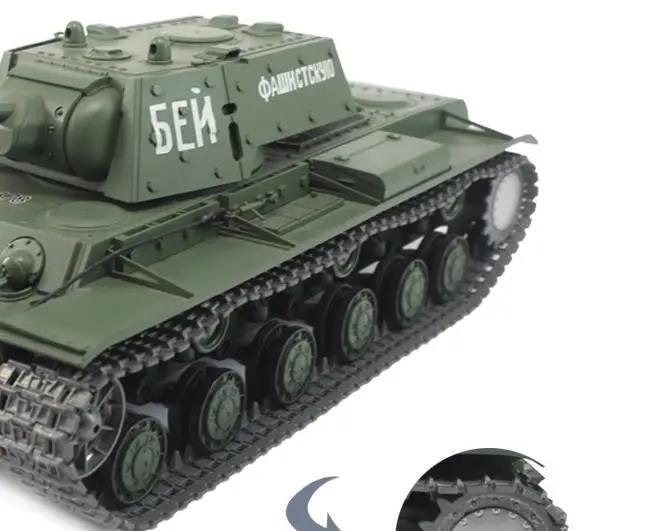 Radio Remote Control 1:16 Scale 2.4Ghz KV-1 Soviet Heavy Tank RC Battle Tank Smoke & Sound (Metal Gear & tracks)