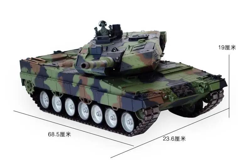 2.4Ghz 1/16 Scale Remote Control German Leopard 2A6 tank RC tank AirSoft RC Battle Tank Smoke & Sound (Metal Gear & tracks)