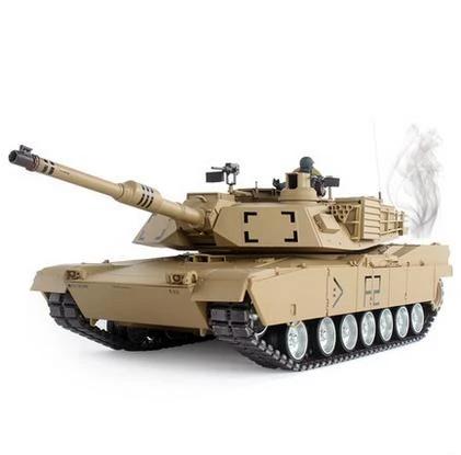 Remote Control 1:16 Scale 2.4Ghz US M1A2 Abrams Main Battle Tank RC Battle Tank Smoke & Sound (Metal Gear & tracks)