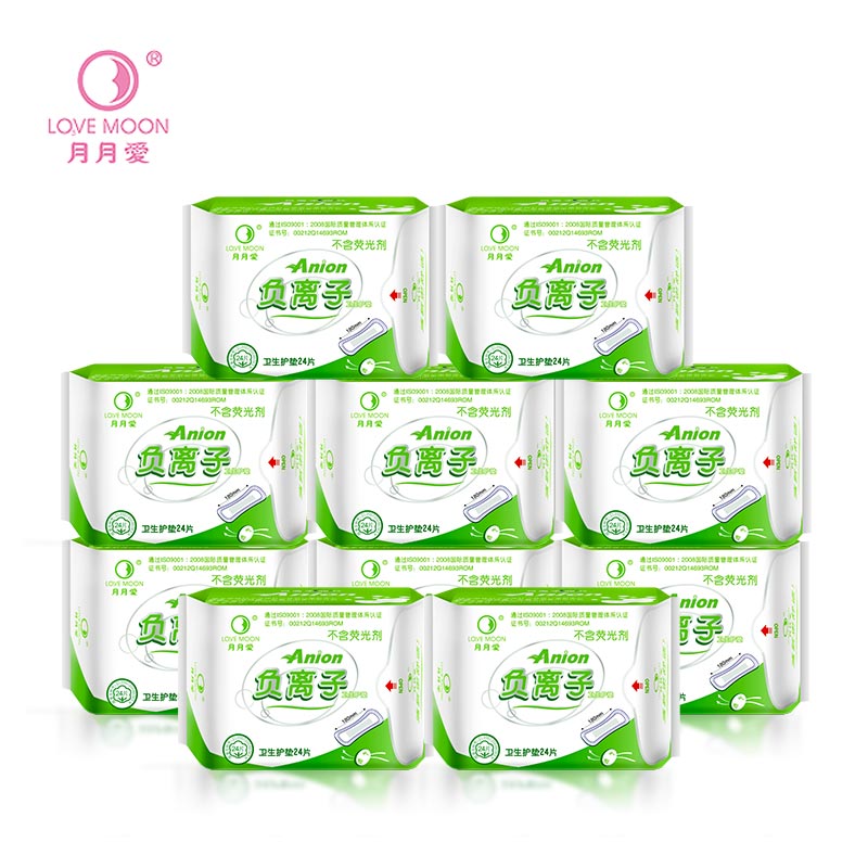 Winalite Lovemoon Sanitary Napkins Pantiliner WinIon Anion Sanitary Napkins Pantiliner Anion Pads (16 Packs x 24 Pads)