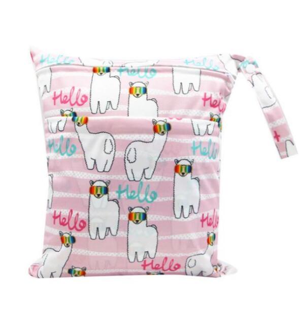 Waterproof Reusable Baby Cloth Diaper Bags Travel Wet Dry Nappy Bags Zipper Reusable Baby Nappy Rubbish Wet Bag 30x40cm Diaper