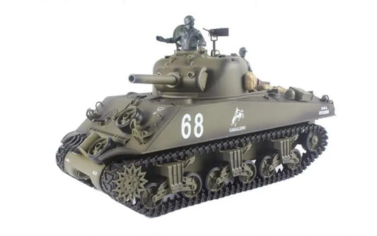 Radio Remote Control 1:16 Scale 2.4Ghz US M4A3 Sherman Tank RC Airsoft Battle Tank Smoke & Sound (Metal Gear & tracks)