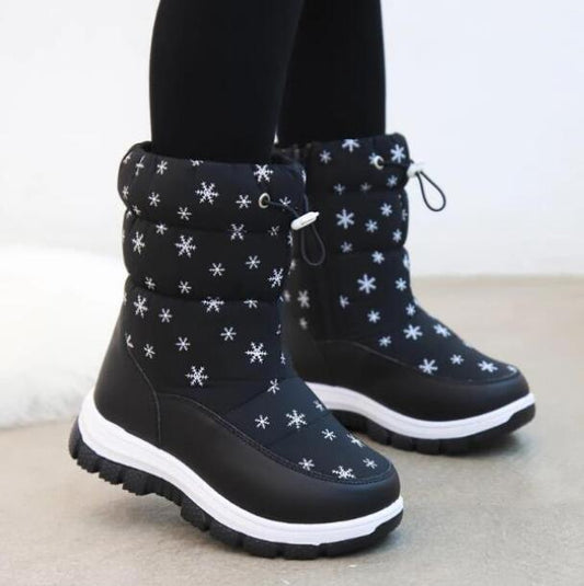 Boots For Girls Children Shoes Umbrella Cloth Waterproof Rubber Snow Boots For Fille Kids' Winter Felt Padded Boots