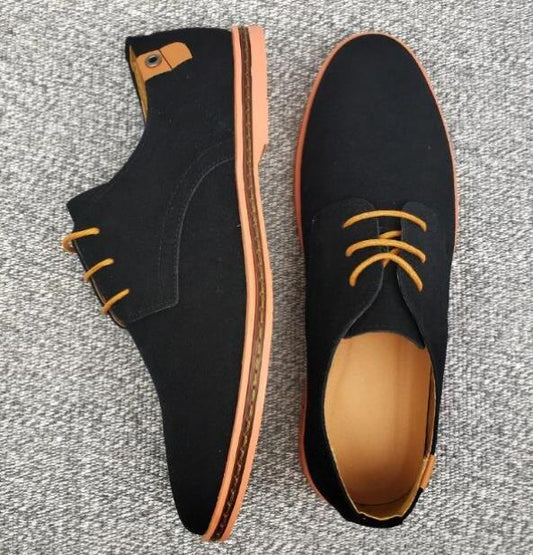 Spring Suede Leather Men Shoes Oxford Casual Shoes Classic Sneakers Comfortable Footwear Dress Shoes Large Size Flats