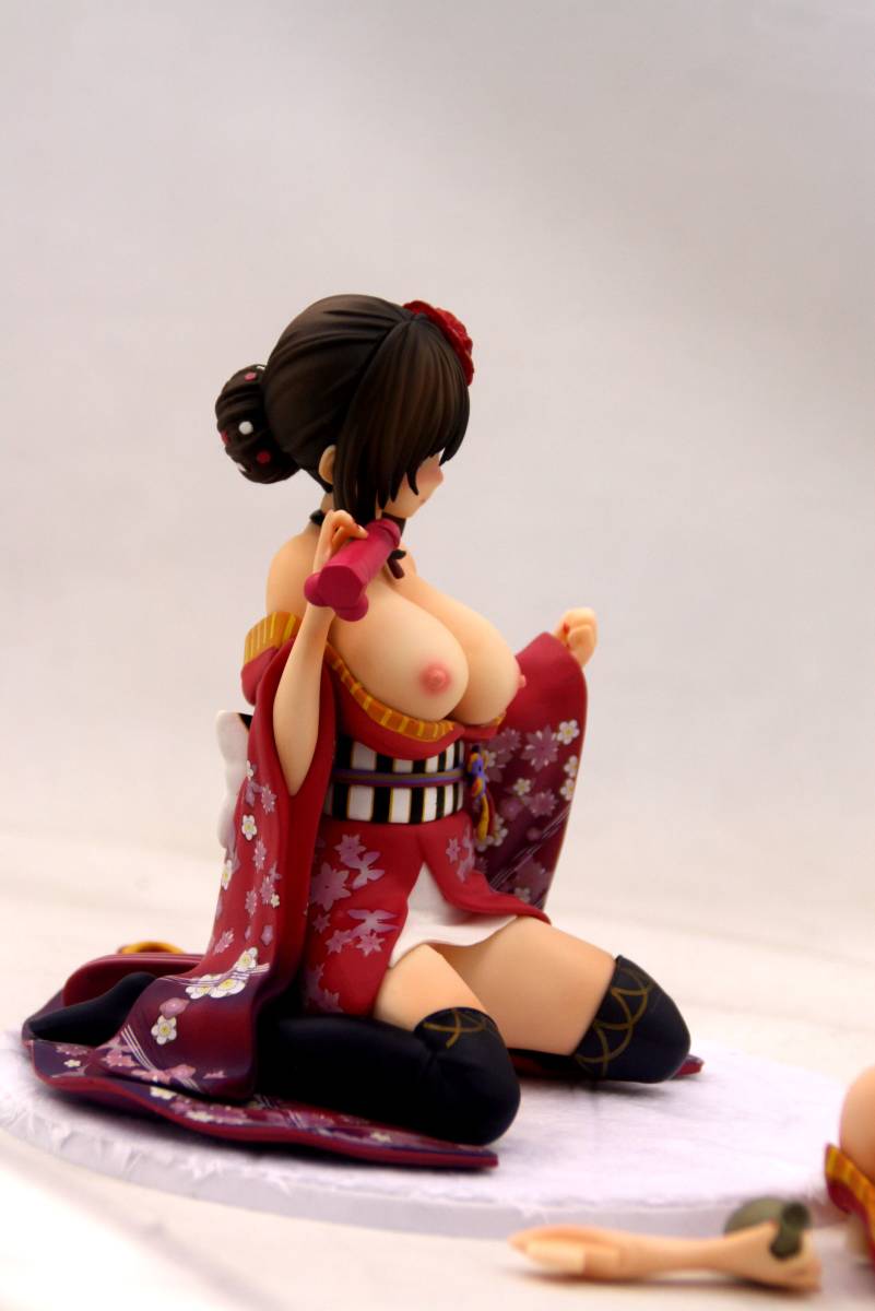 Pink Cat Peeled Back Kimono huge breast 1/6 naked anime figure